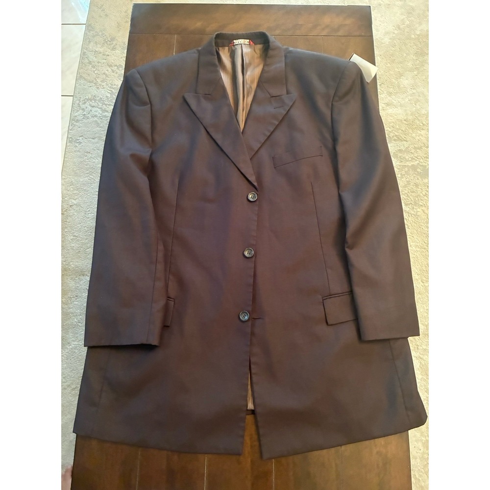 CARAVELLI Mens 44R Solid Brown Super Soft Blazer Sport Coat Suit Jacket